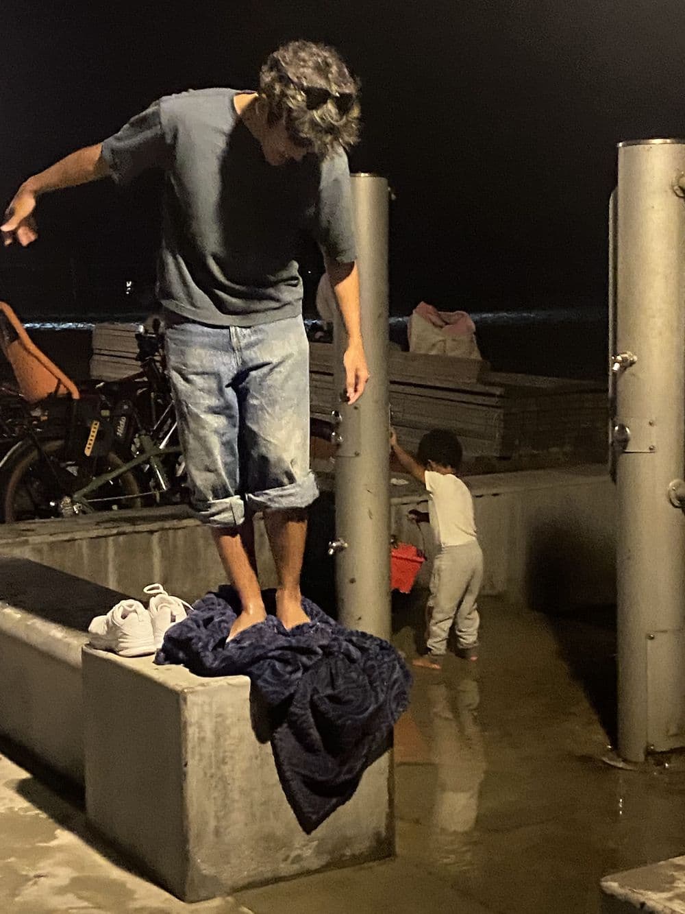 An organizer on a night out by the water